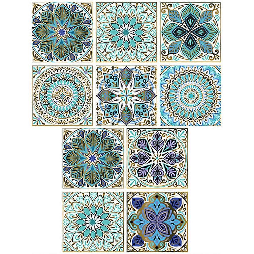 PVC Ceramic Tiles Stickers for Bathroom Wall Decor 10Pcs Set Durable Use