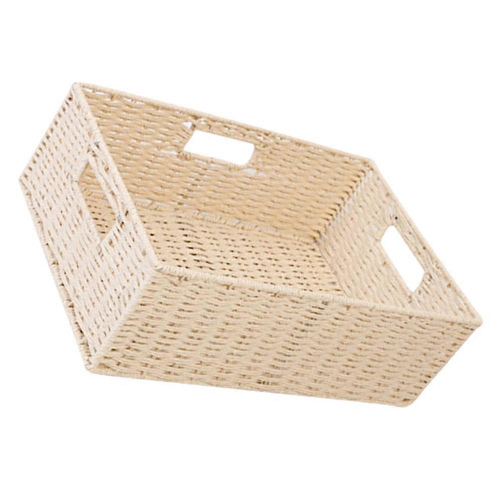 Storage Bins For Clothes Rattan Woven Home Storage Basket Rectangular Simple Design 1Pc