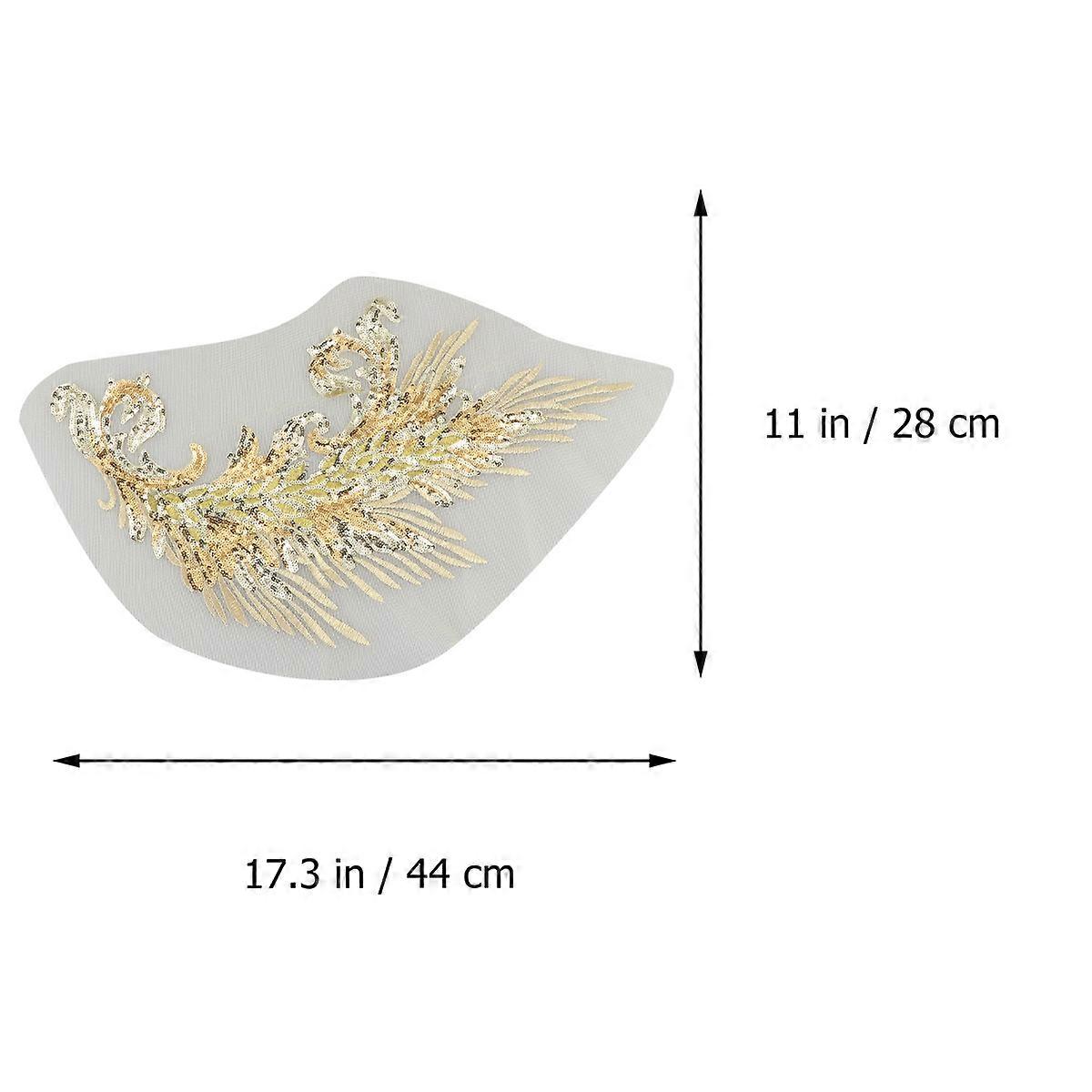 Sequins Cloth Patch Retro Wings Shaped Decorative Embroidery 2Pcs