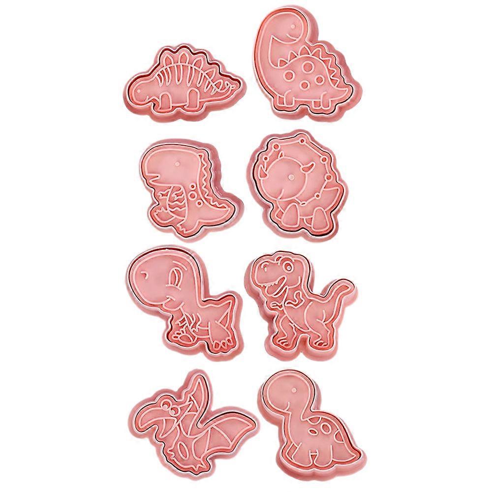 Cookie Mold Animal Cookie Cutter Stamp for Baking 8Pcs Pink Plastic Tool