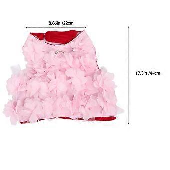 Correa para el pecho con diseño de flores para perro que evita tirones y asfixia, talla L, color rosa, 1 unidad