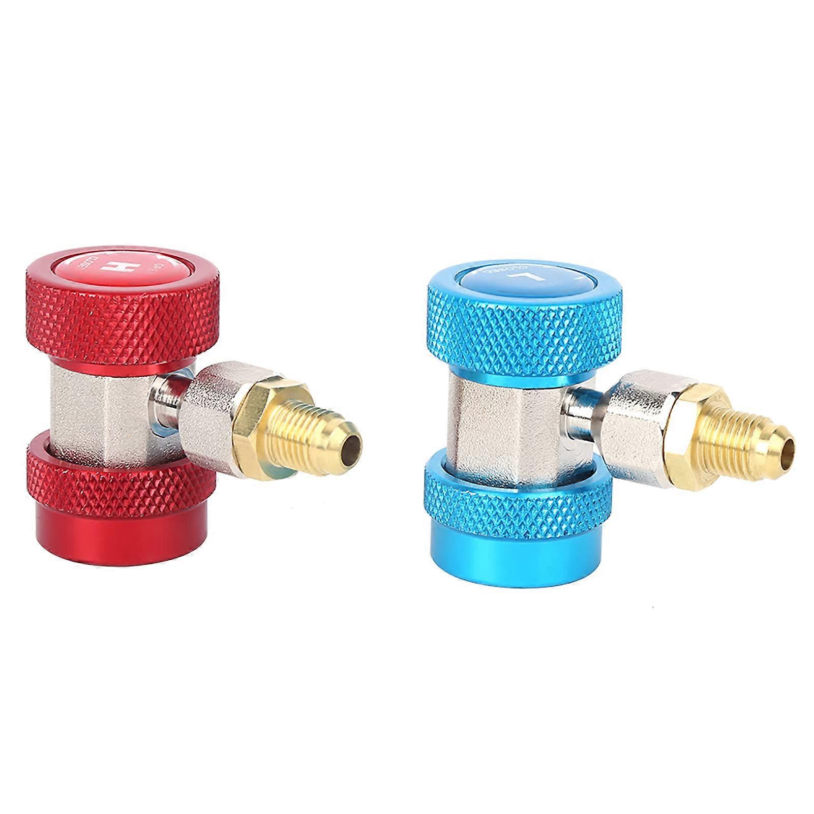 AC Refrigerant Adapter R134A Quick Connect with Adjustable Valve, 1/4 Inch Leak Coupler