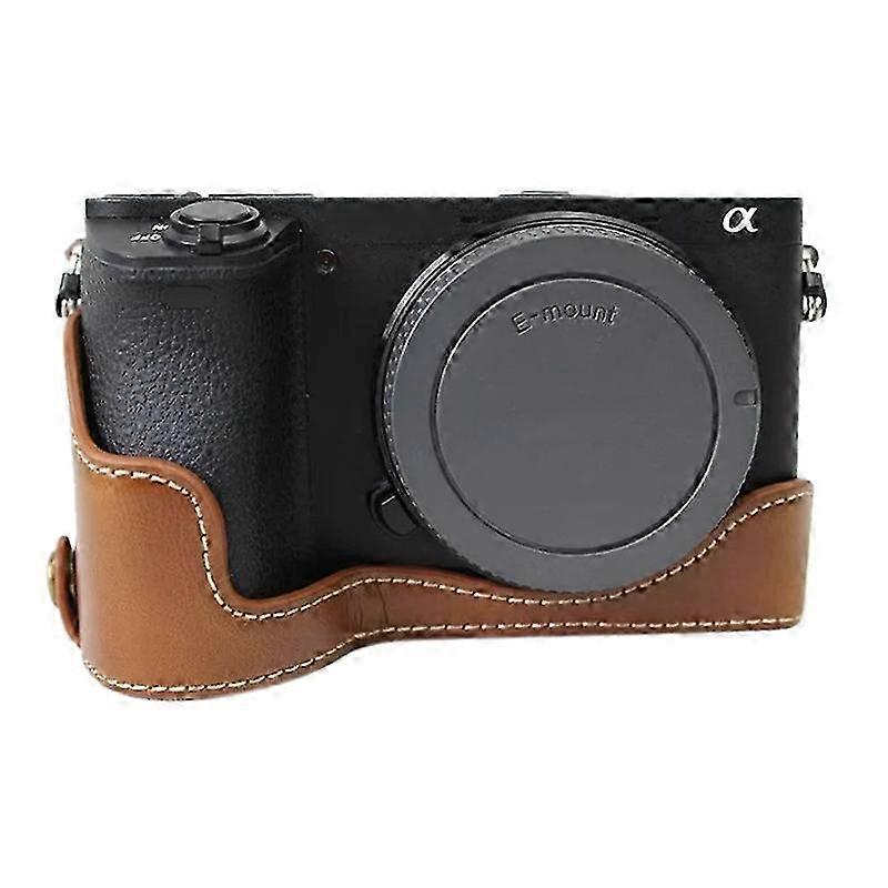 26-27 1/4 inch Thread PU Leather Camera Half Case Base for Sony ILCE-A6500 / A6500