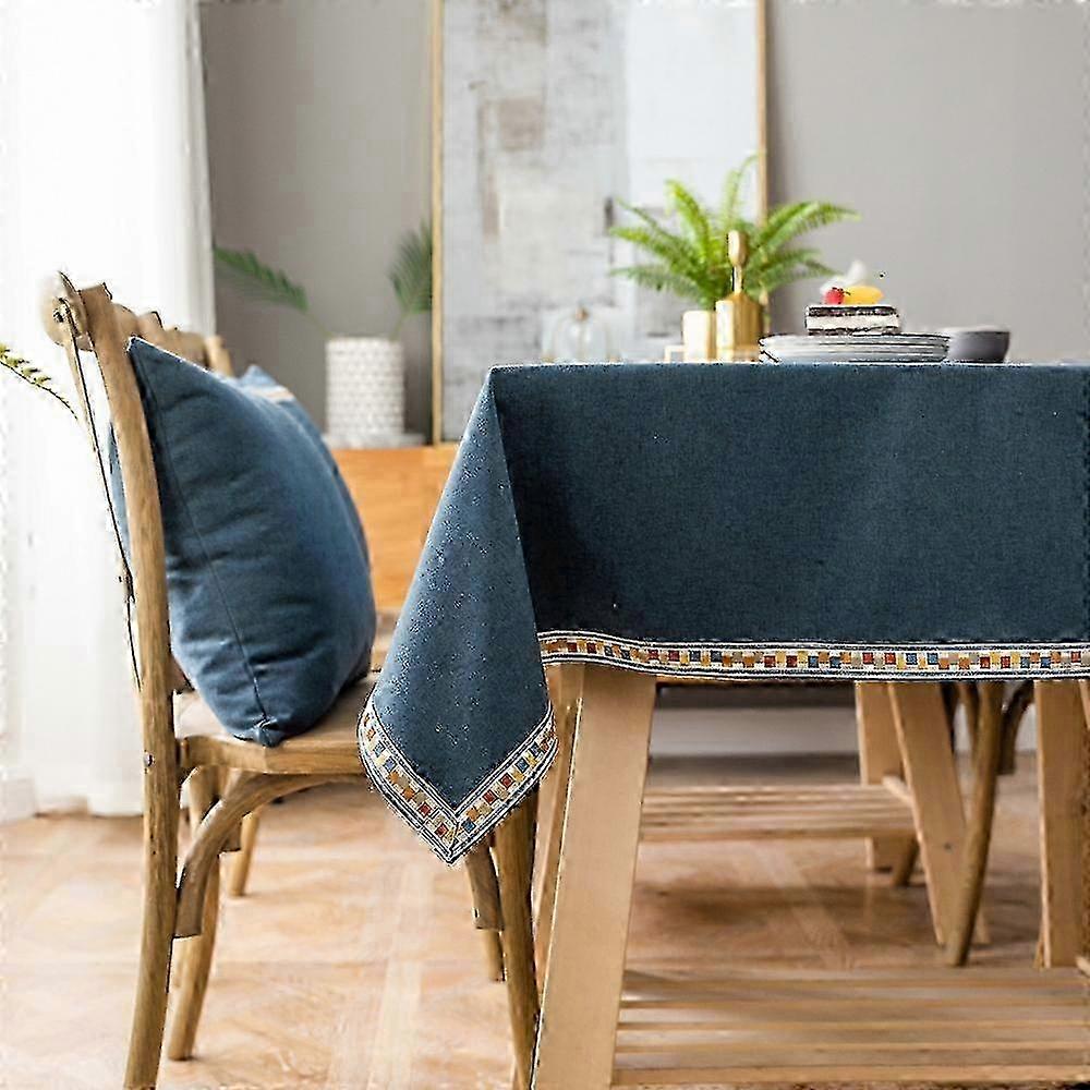 2025 Solid Color Waterproof Tablecloth Linen Rectangular Tablecloth 140x260cm