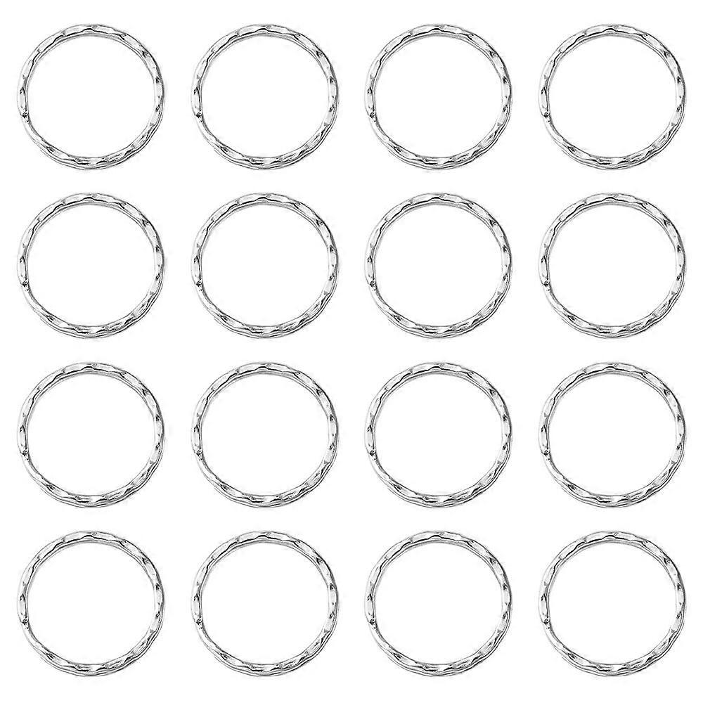 Iron Split Key Rings Keychain Clasp Findings Platinum 25x1.5mm