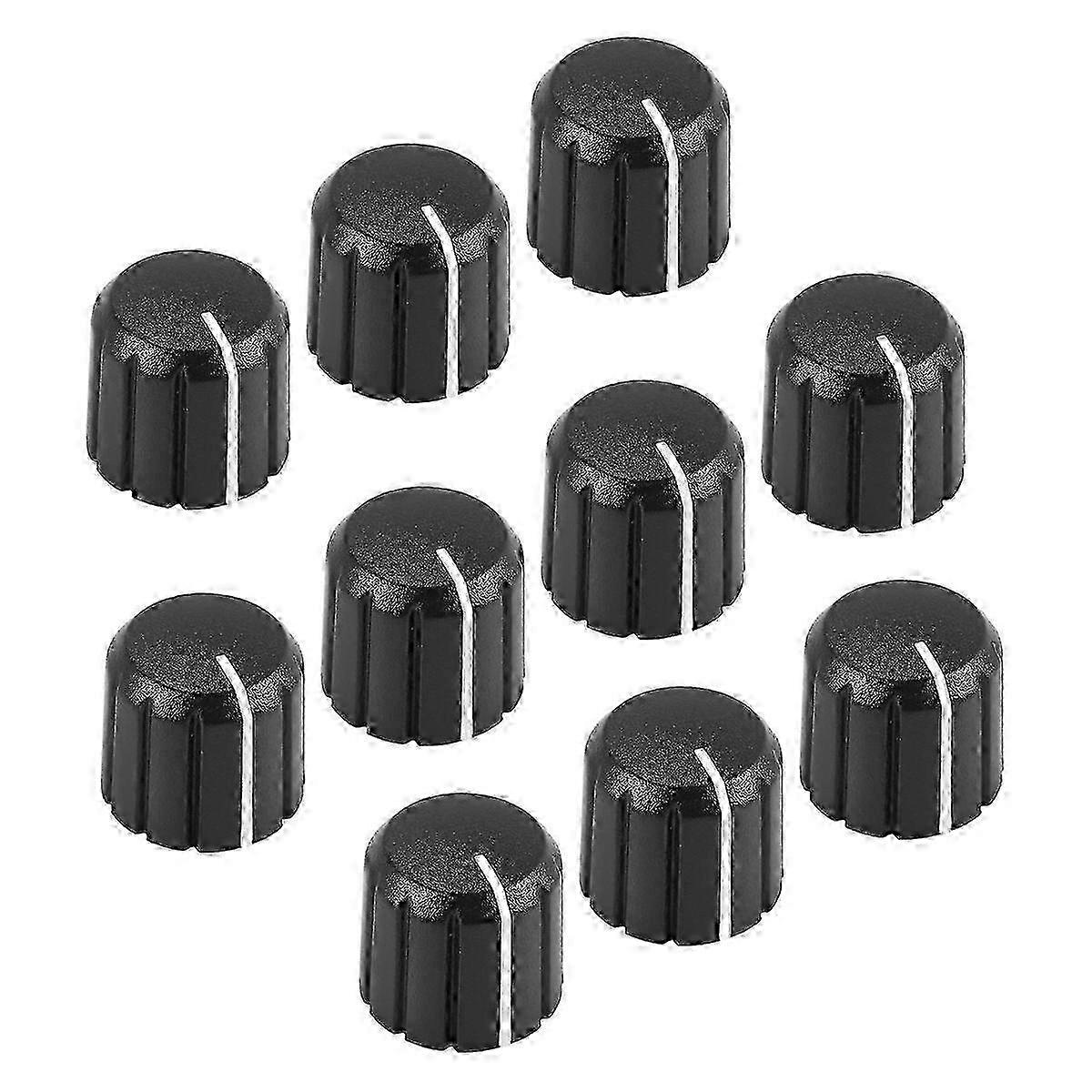 10Pcs Potentiometer Control Knobs for Electric Guitar Volume Tone Knobs Black D Type 6mm Edition 0704