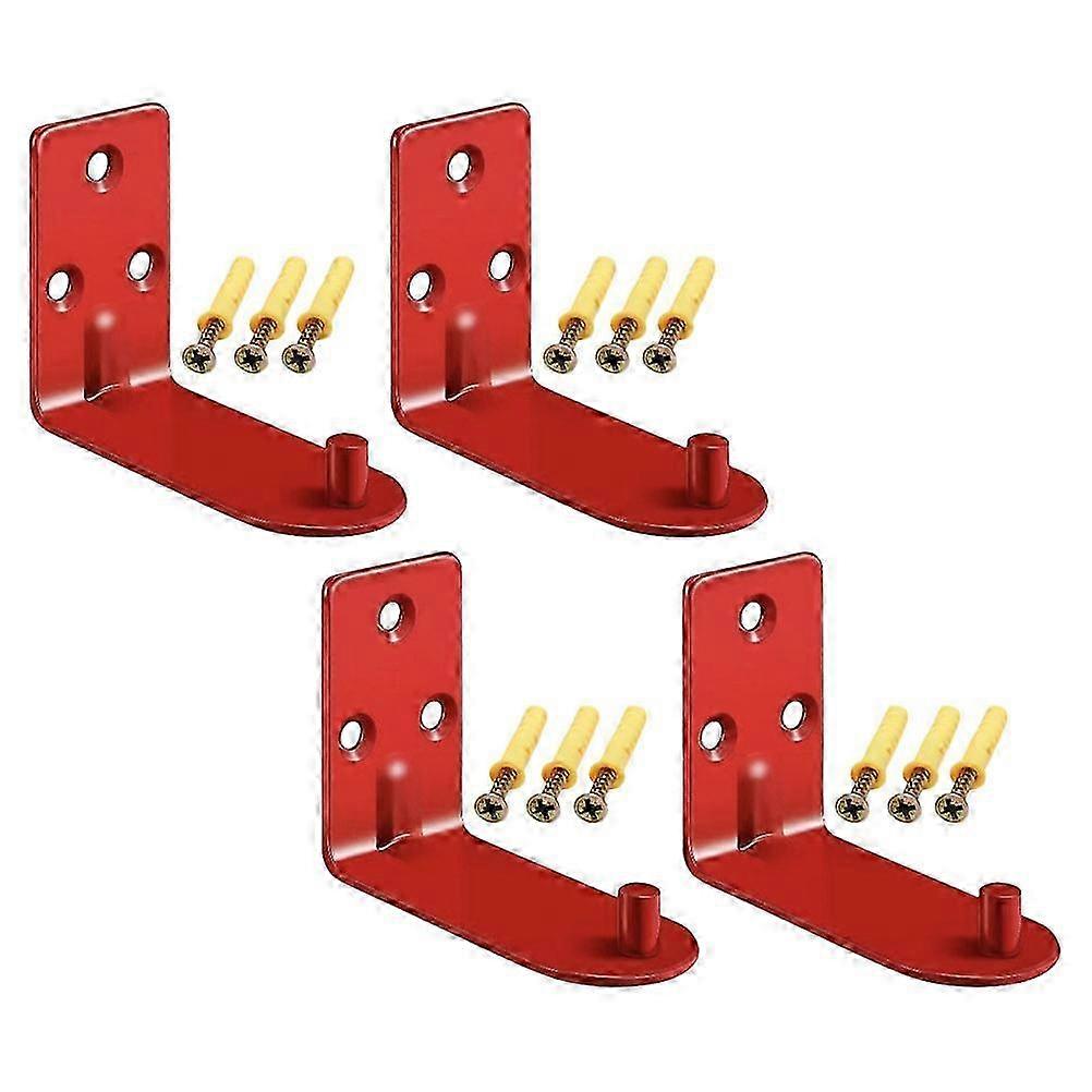 Red Fire Extinguisher Wall Bracket Holder Metal for Home Use 4Pcs