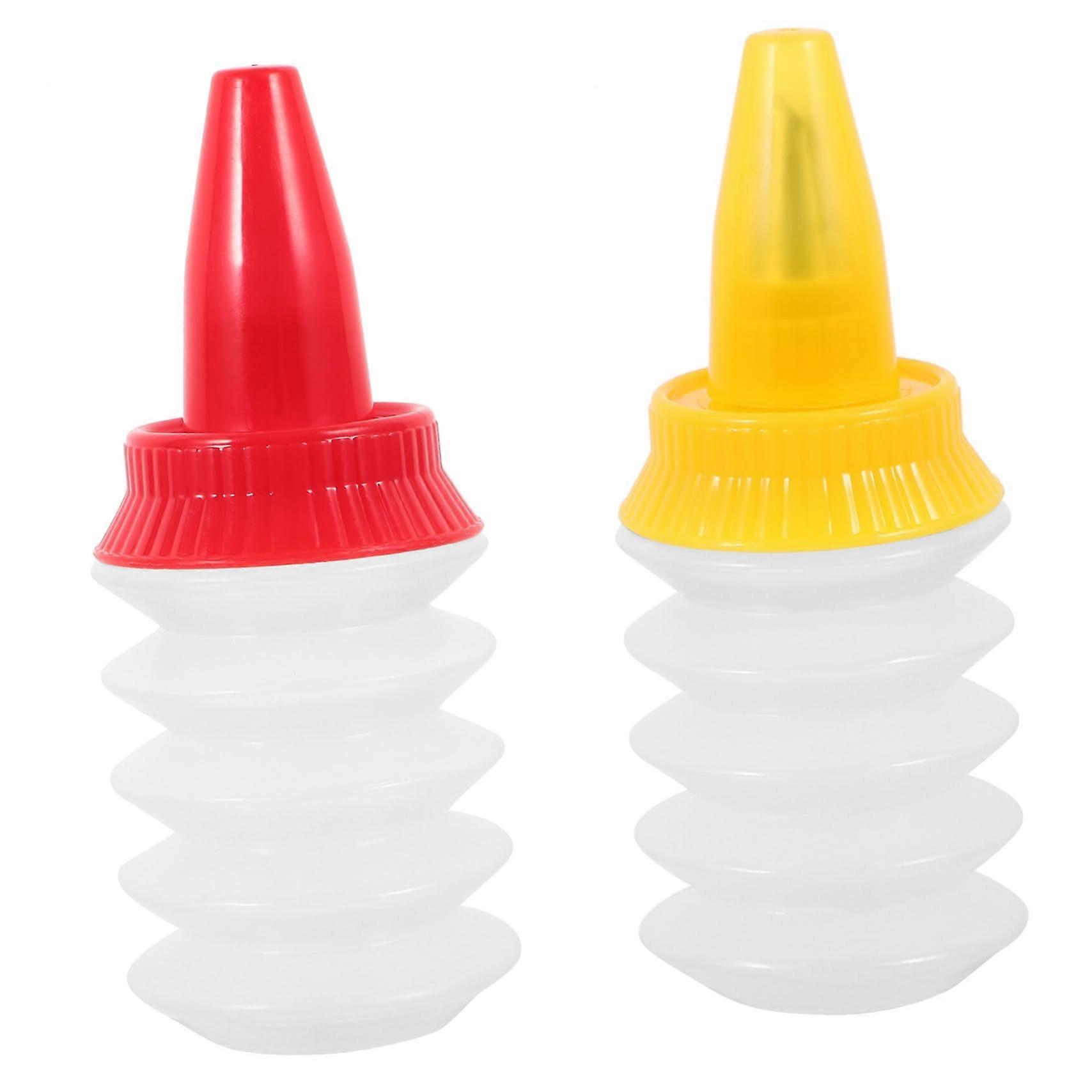 2pcs Icing Bottles for Cake Decorating and Cookies, Refillable Plastic Squeeze Bottles for Frosting