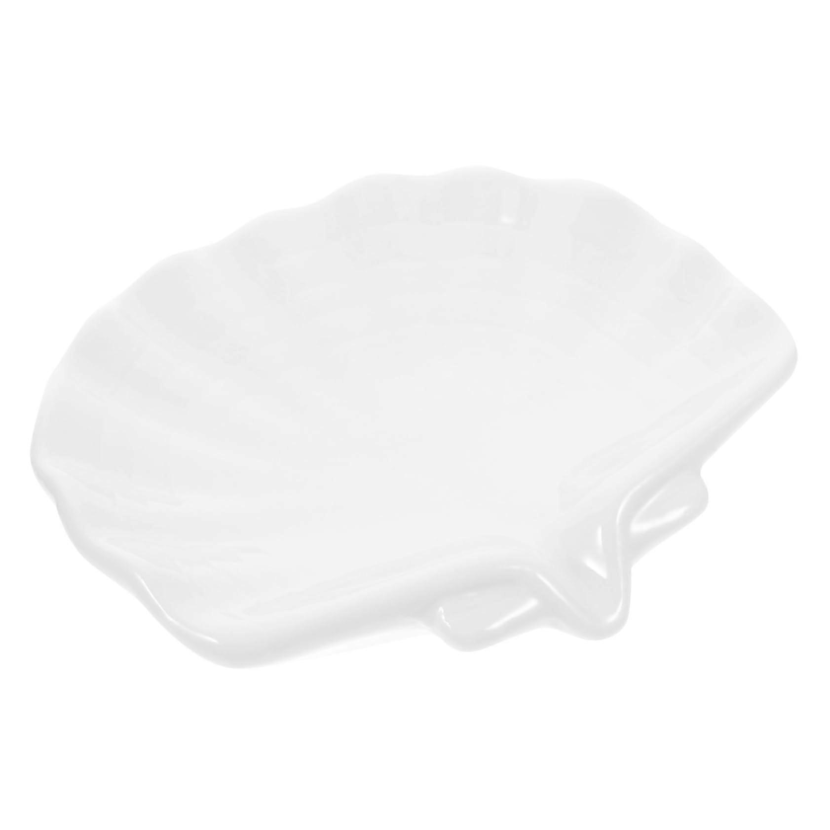 Ceramic Shell Soap Dish  Elegant Bathroom Soap Holder for Sink, Shower and Home Use