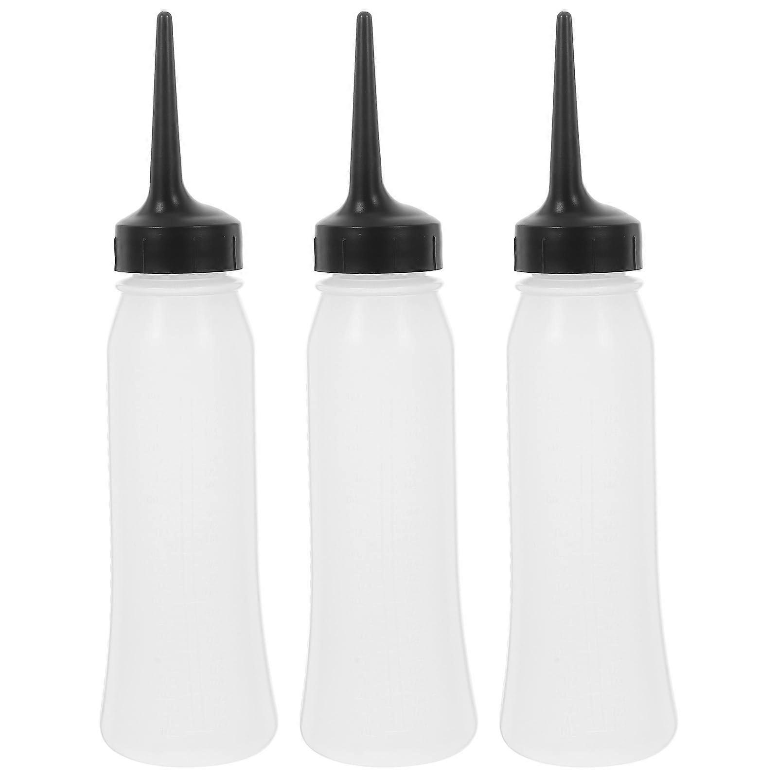 3Pcs Professional Hair Dye Applicator Bottles 240ml for Precise Root Application and Easy Refill