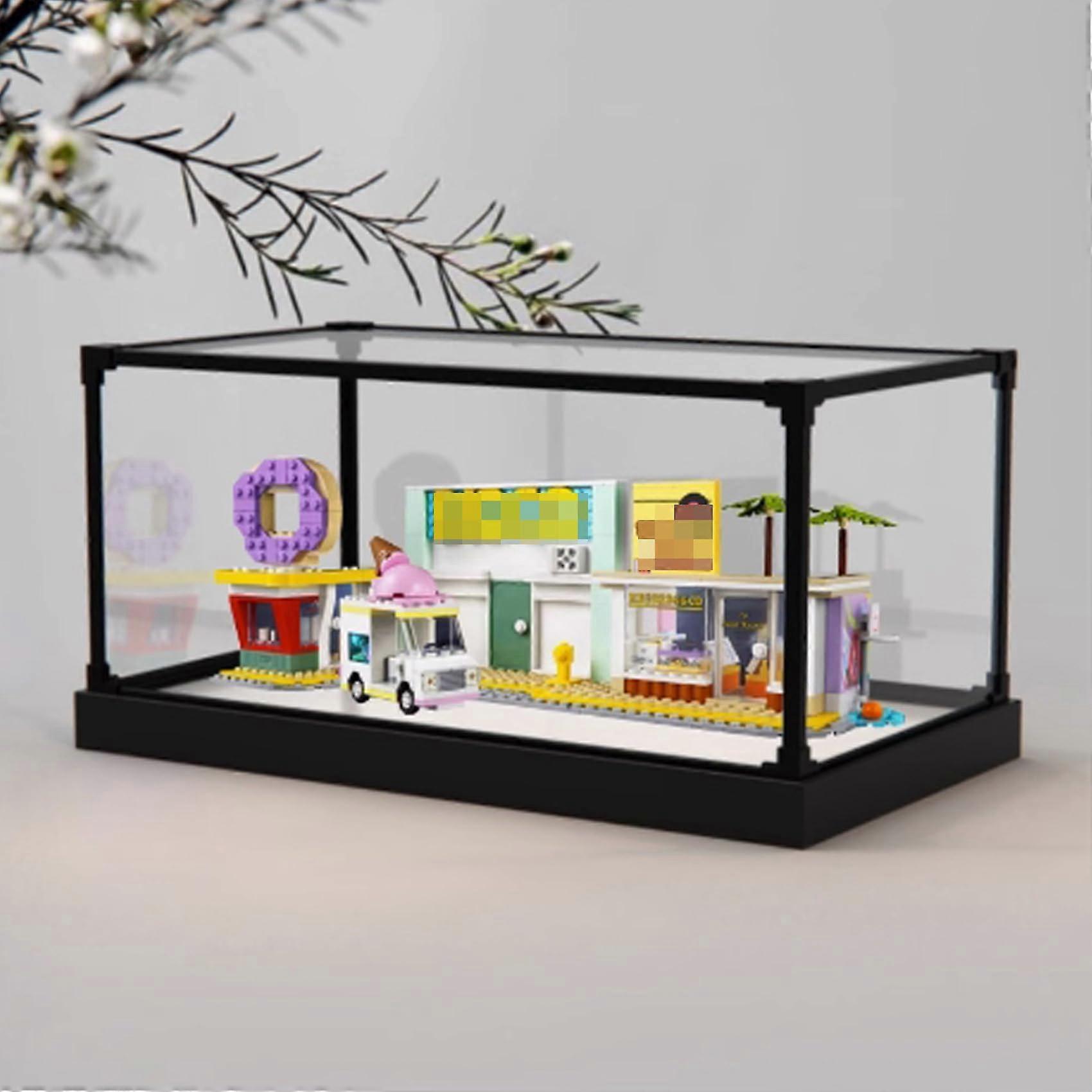 Display Case Clear Dustproof Acrylic Box with White Base for  21339 Model