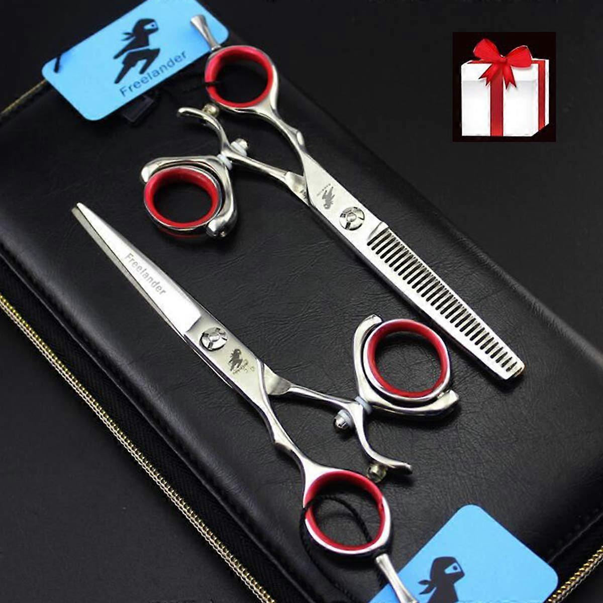 LeftHanded Professional Hair Cutting Scissors Set with Thinning Shears Razor Sharp Blades Case