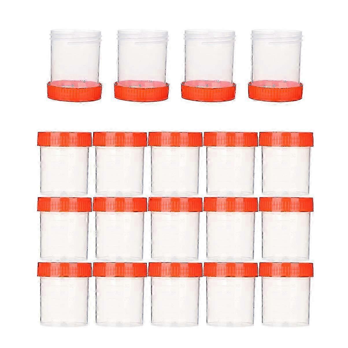 50pcs 40ml Urine Sample Cups Clear Specimen Liquid Tubes Testing Sample Liquid Container for Lab (Random Color) Edition 0120