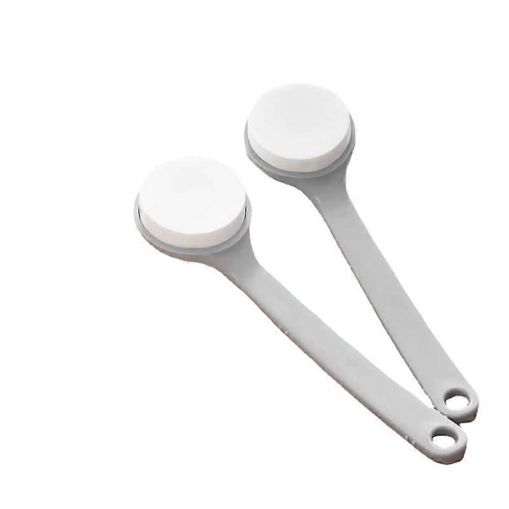 2pcs Long Handle Bath Brush and Shower Sponge Set for Back Gentle Exfoliation White Scrubber