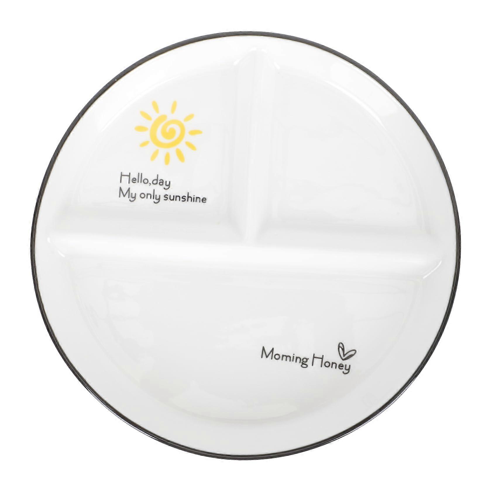 Ceramic Divided Plate with ThreeGrid Layout, Easy Clean, Heat Safe, Kids Portion Control