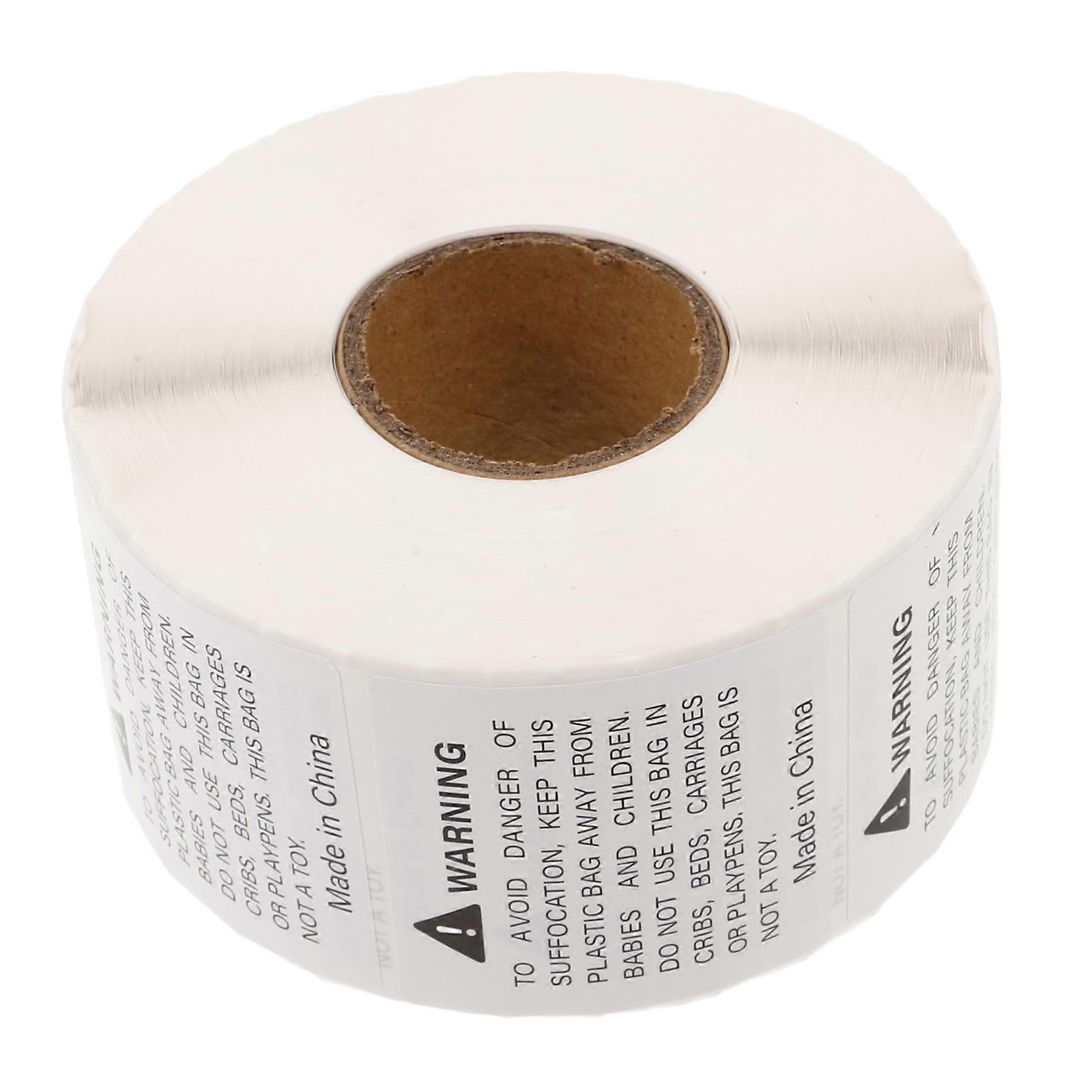 Suffocation Warning Stickers with Bright Hazard Symbols, Durable Safety Labels for Packaging