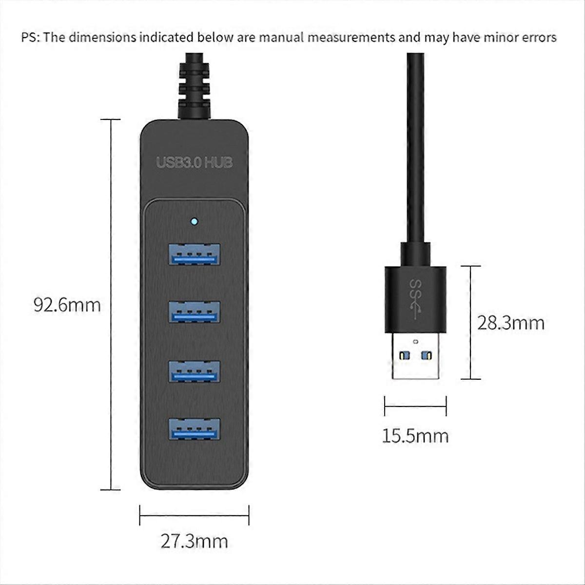 4-Port High-Speed USB 3.0 Hub 50CM USB Splitter Adapter
