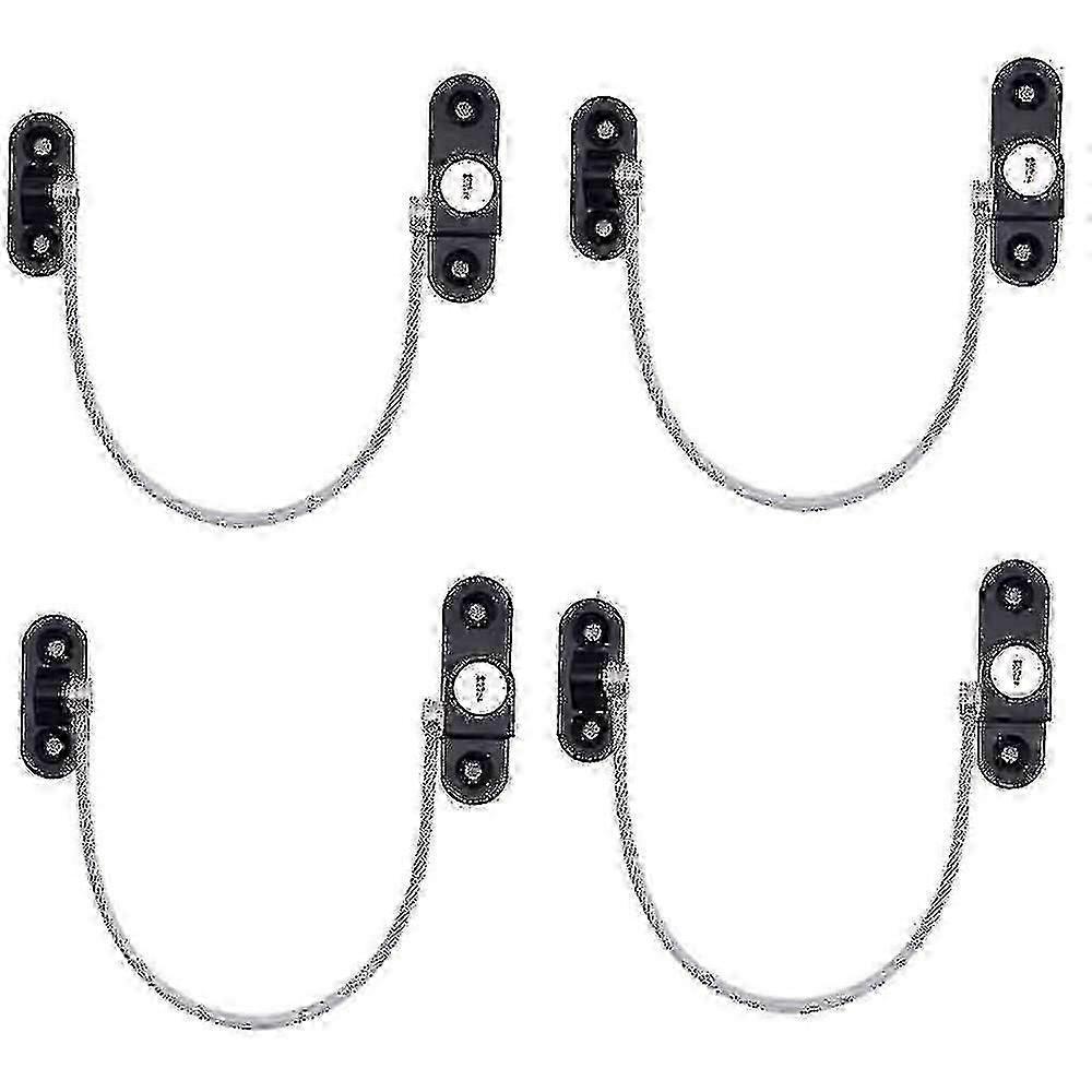 (Black)4 Pack Child Safety Window Restrictor Locks - Adjustable Security Locks for Home