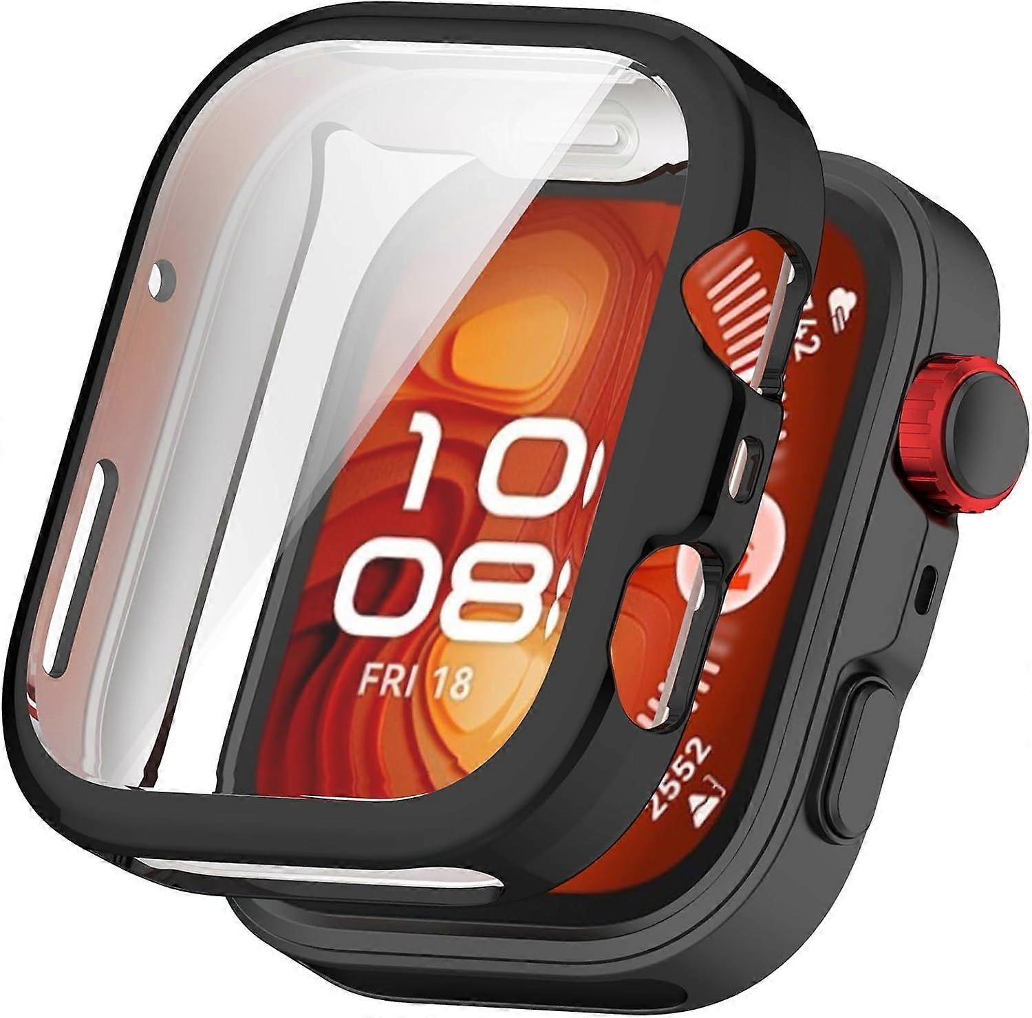 Black TPU Shockproof Scratch Resistant Case with Screen Protector for Huawei Watch Fit 4 Pro
