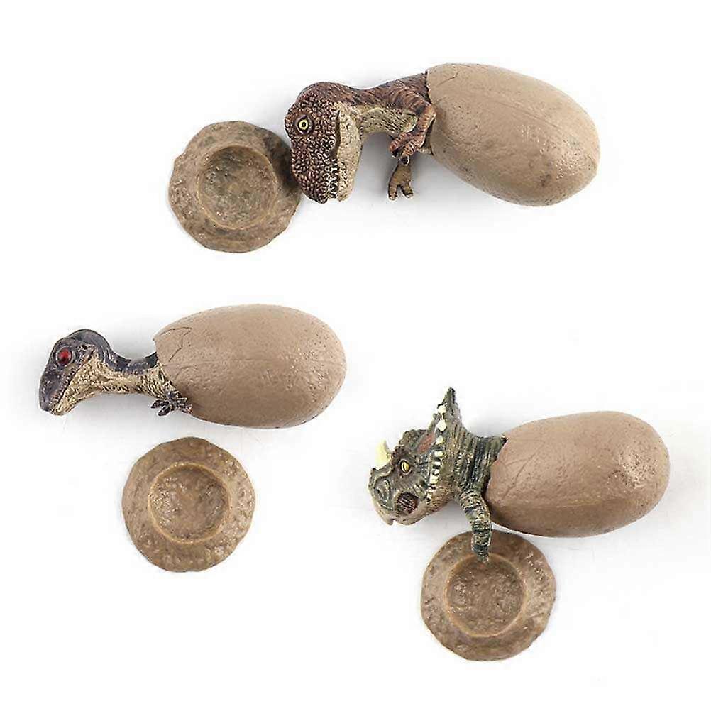 Dinosaur Egg Models 3Pcs for Decoration Unique Half Hatched Egg Set