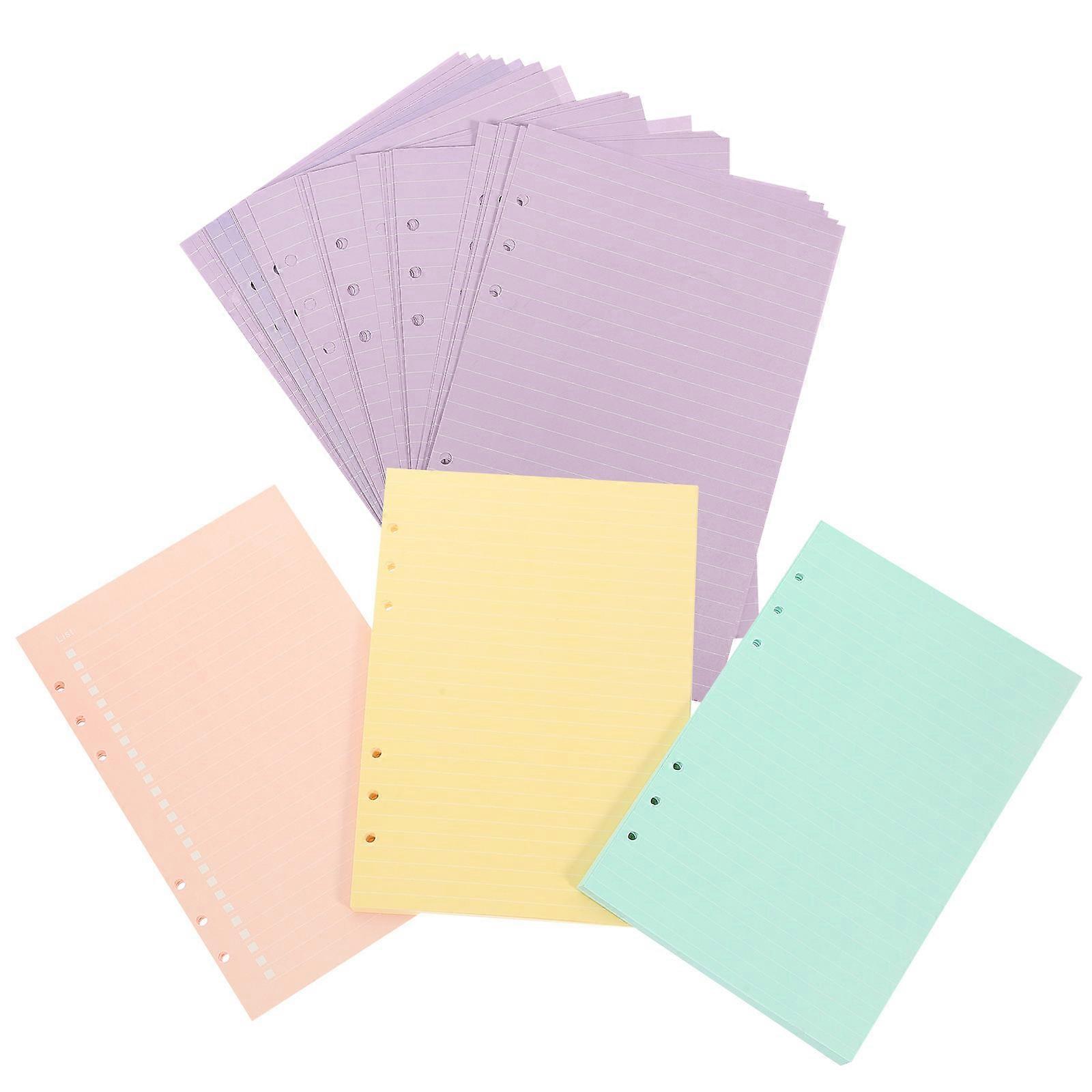 Assorted Color Notebook Insert Paper Refill Binder Paper for Writing 160 Sheets