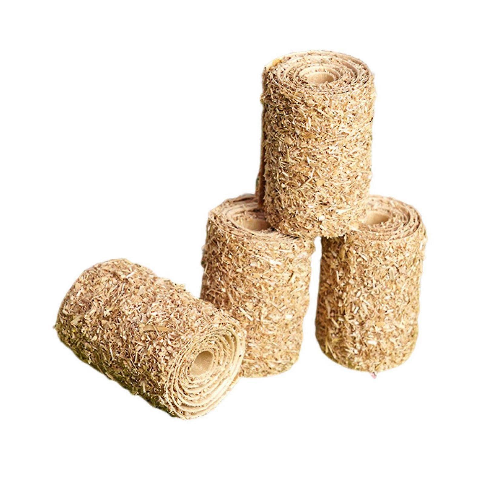 4Pcs Miniature Haybale Model with Realistic Design, Mini Haystack Ornament