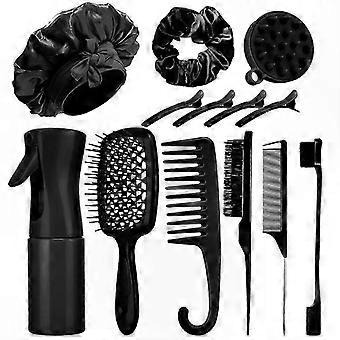 6-in-1 Hair Brush and Comb Set for All Hair Types, Wet and Dry Use, Adults and Kids, 13-Piece Hair Care Collection
