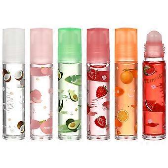 6 Pcs Fruit-flavored Lipsticks Transparent Colorless Moisturizing Lip Glosses Lip Lotions
