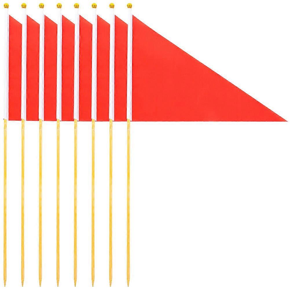 8Pcs Lawn Mark Flags Construction Marker Triangle Flags Site Construction