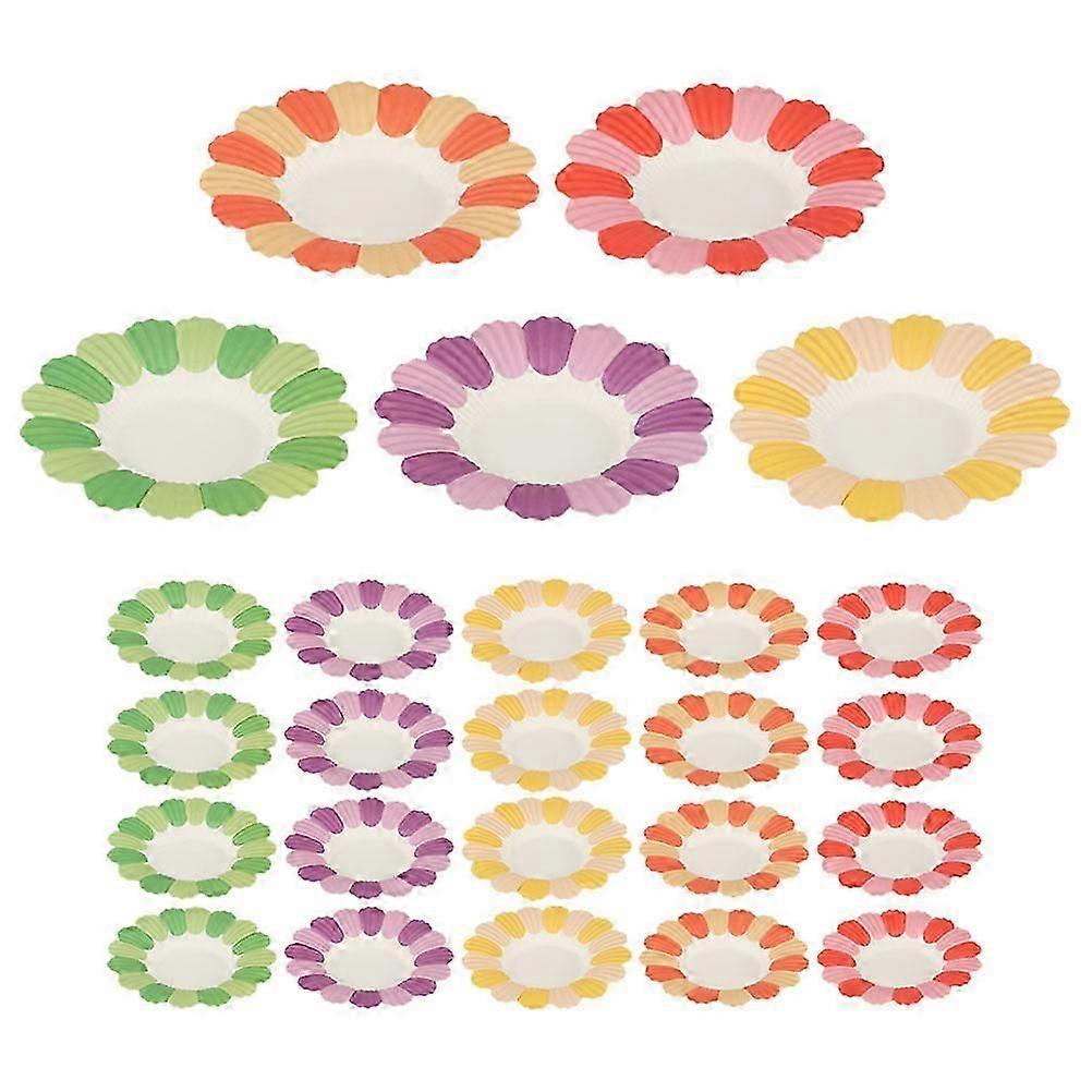 50Pcs 일회용 종이 접시 꽃 모양 파티 종이 접시 피크닉 접시