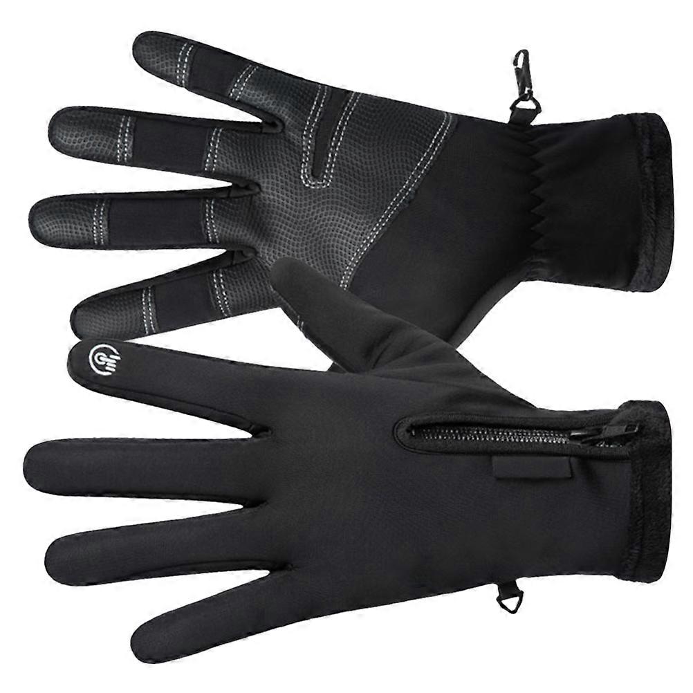 Waterproof Mountain Bike Gloves with Windproof Function 1Pair Black Gloves
