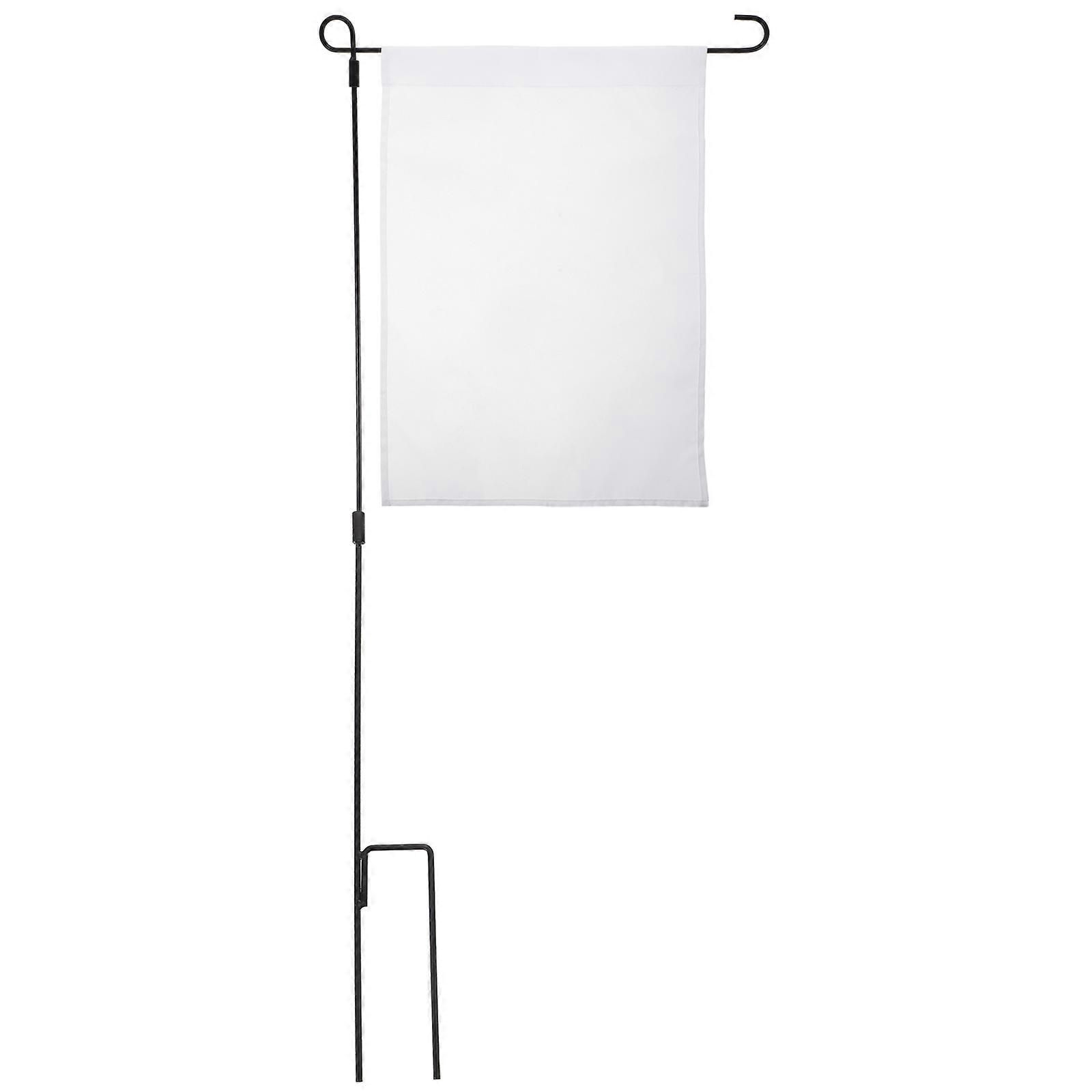 Blank Garden Flag Set Solid White Yard Flag for Outdoor Decor 1Set