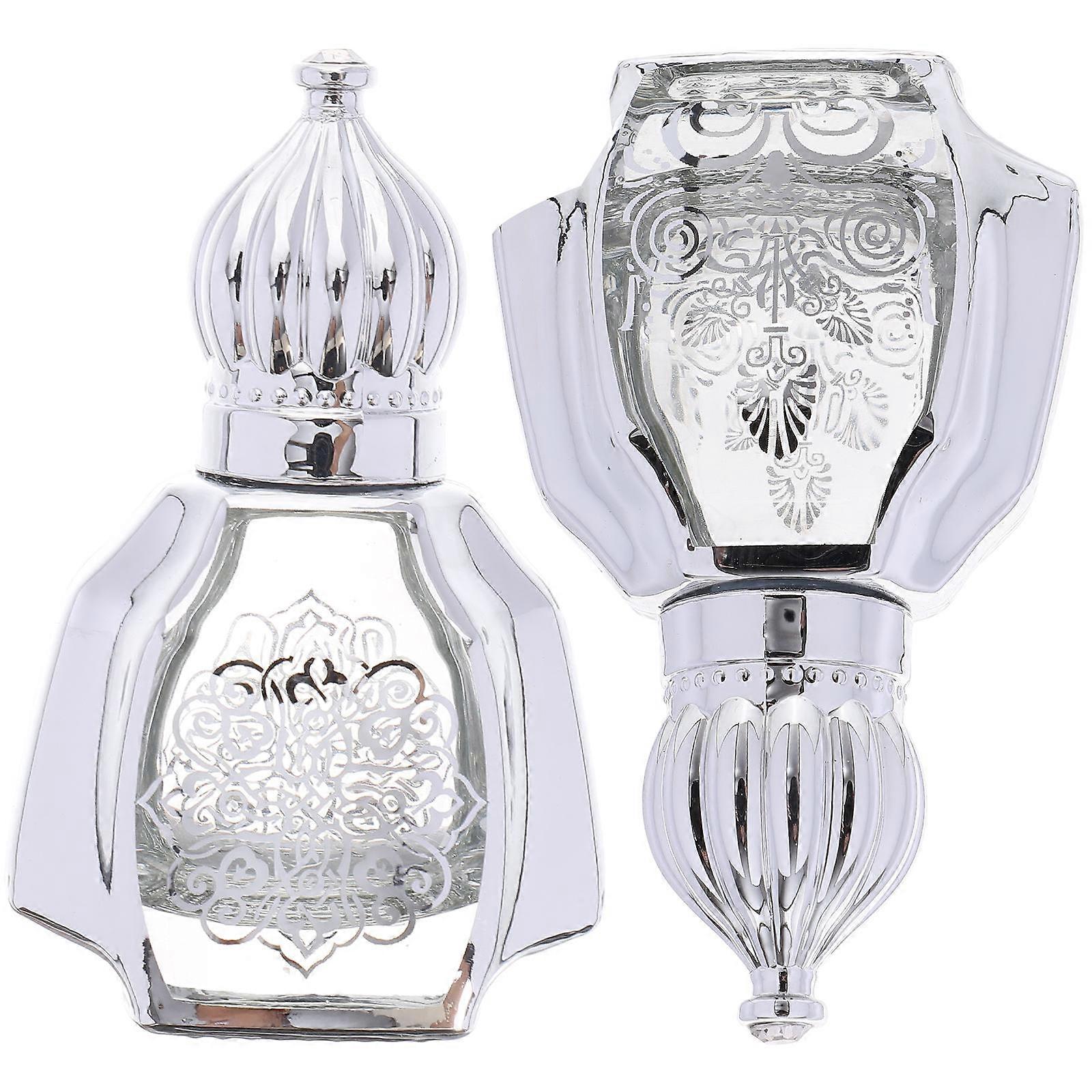 Roller Bottles Household Perfume Bottle for Storage 2Pcs Silver Multi-Function Aroma