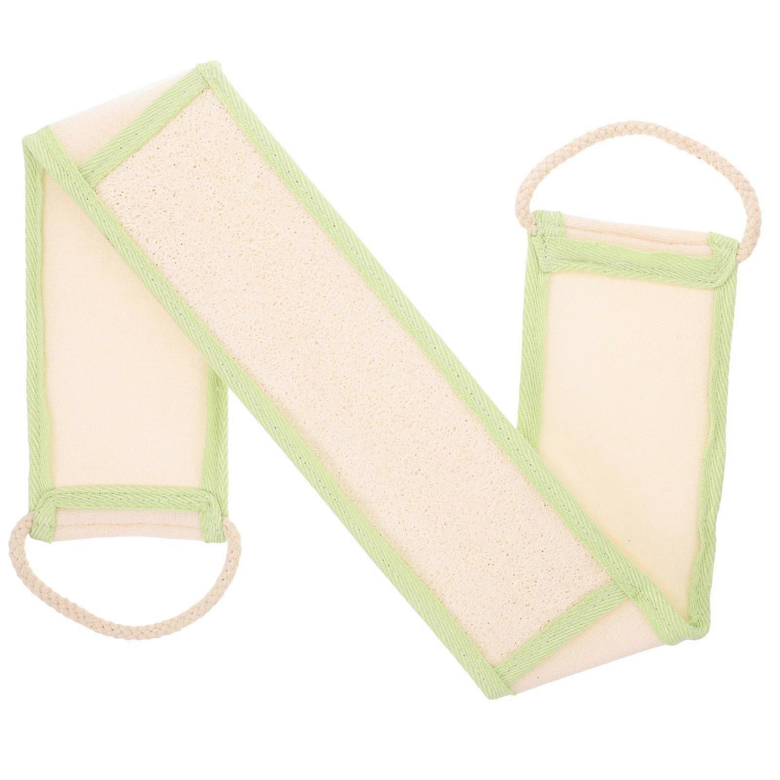 Light Green Loofah Back Scrubber, Exfoliator with Pull Strap, 1 Piece