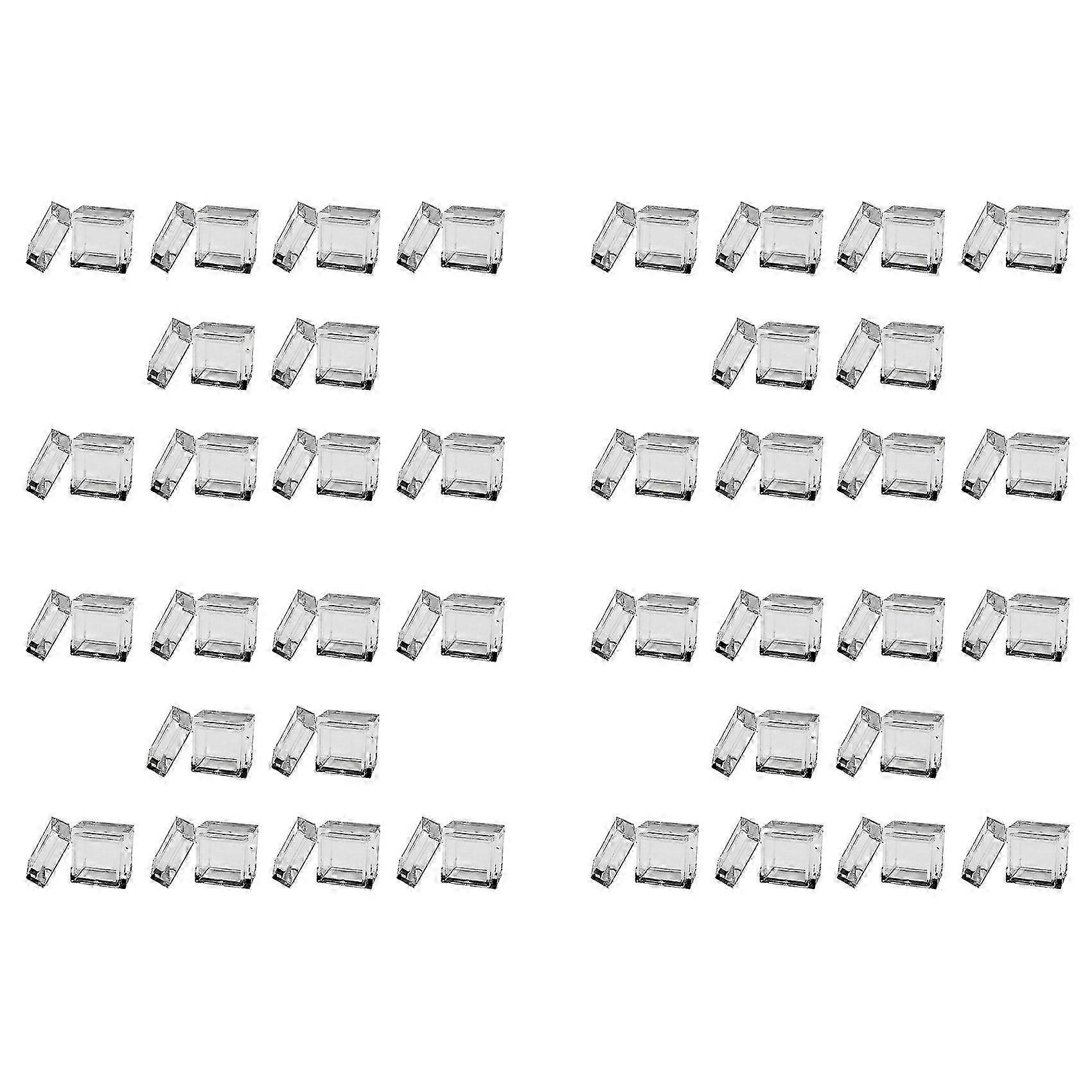 40Pcs Acrylic Box Trays compatible with 0.39Inch 10mm Elements Cubes Clear Case Periodic Table Bracket compatible with Elements Collections