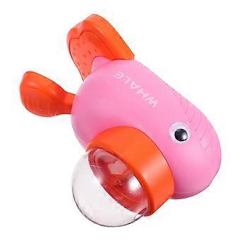 Dog Interactive Treat Dispenser Toy with Press and Rotate Function in Pink ABS