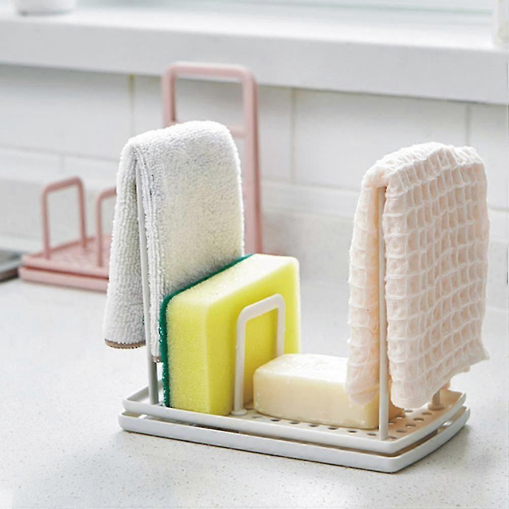 Sponge Holder Multifunctional Cloth Rack for Kitchen Use Pink