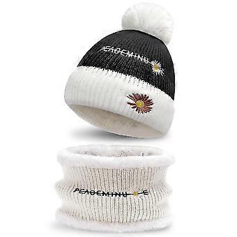 Women Beanie Hat And Scarf Set - 2pcs Winter Beanie Hats Ladies Thermal Knitted Cuffed Hat Neck Warmer n