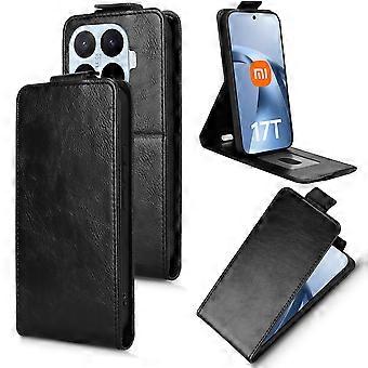 For Xiaomi 17T Pro Stand Case Magnetic Clasp Vertical Flip Leather Phone Cover with Card Holder