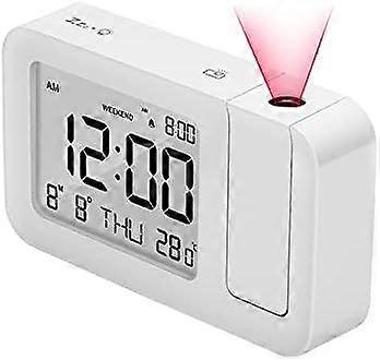 Projection Alarm Clock,Digital Clock with Backlight Display,Show Date Week Temperature,12/24H,Clear Projection Multi-Function Convenient and Accurate 