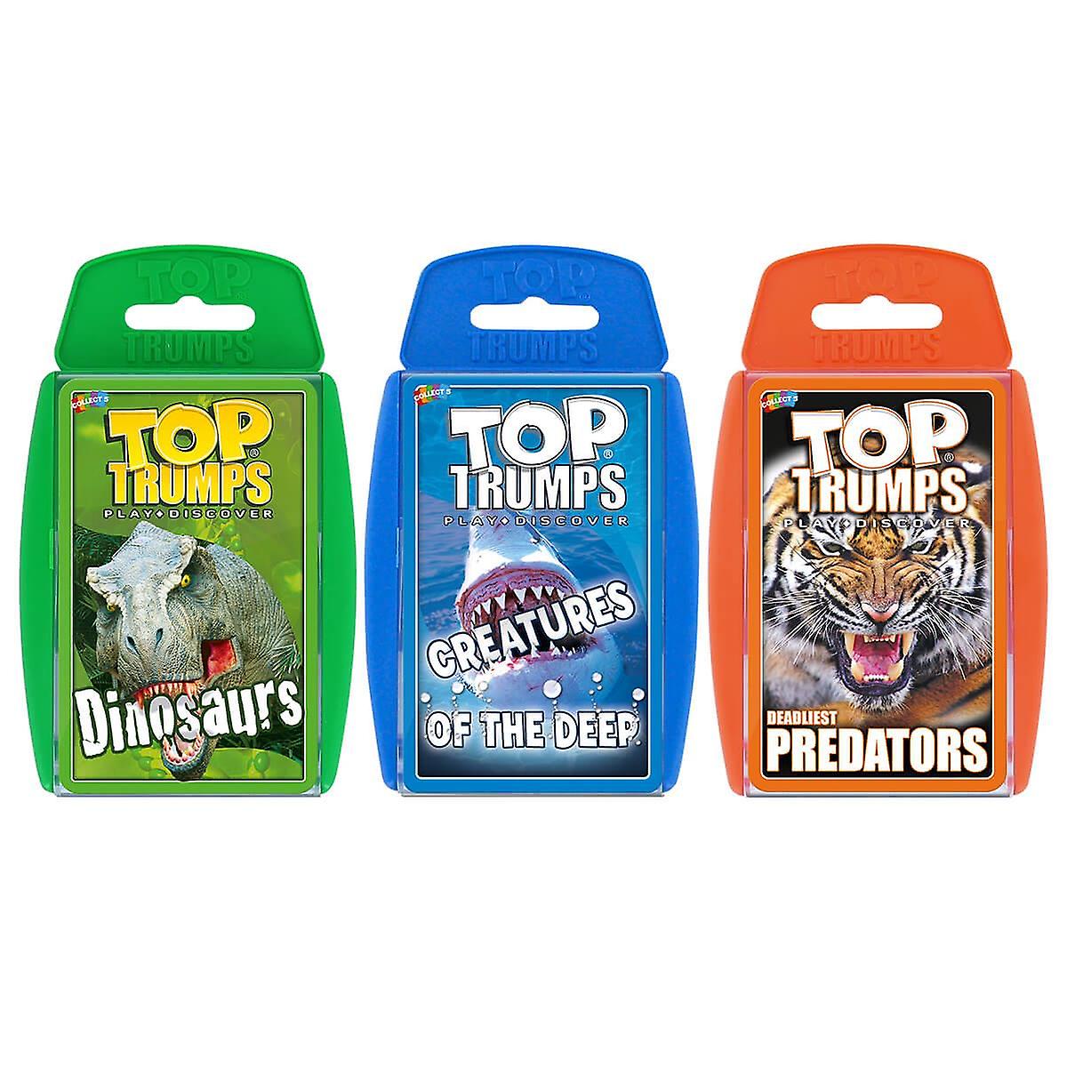 Deadliest Predators Top Trumps 3 Pack Card Game Bundle