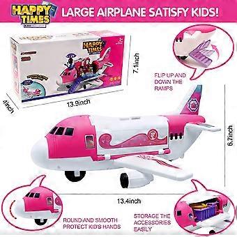 Grand Avion De Transport Rose Avec Table De Beauté Et Autocollants – Jouet éducatif Démontable Pour Filles – Cadeau Voyage Imaginaire