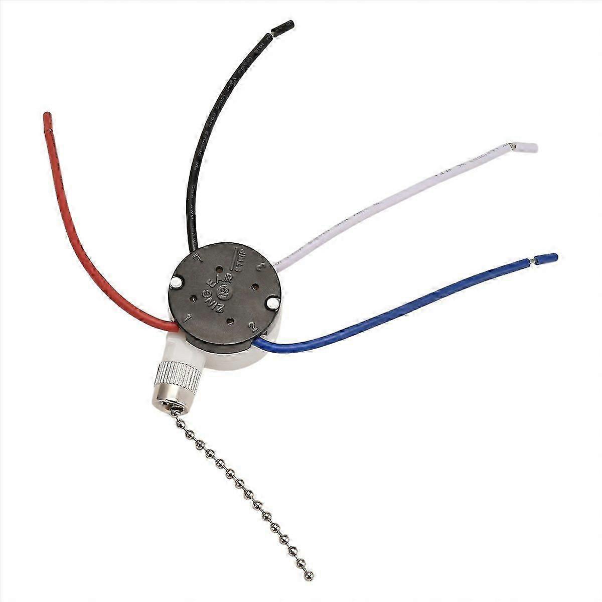 3 Pcs Ze-208S E89885 3 Speed 4 Wire Pull Chain Switch Ceiling Fan Light Switch Replacement Part,B