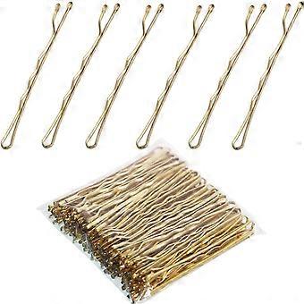 100 Stück Damen Haarnadeln Sichere Haarspangen für Frauen Mädchen und Friseursalon (gerade - golden)