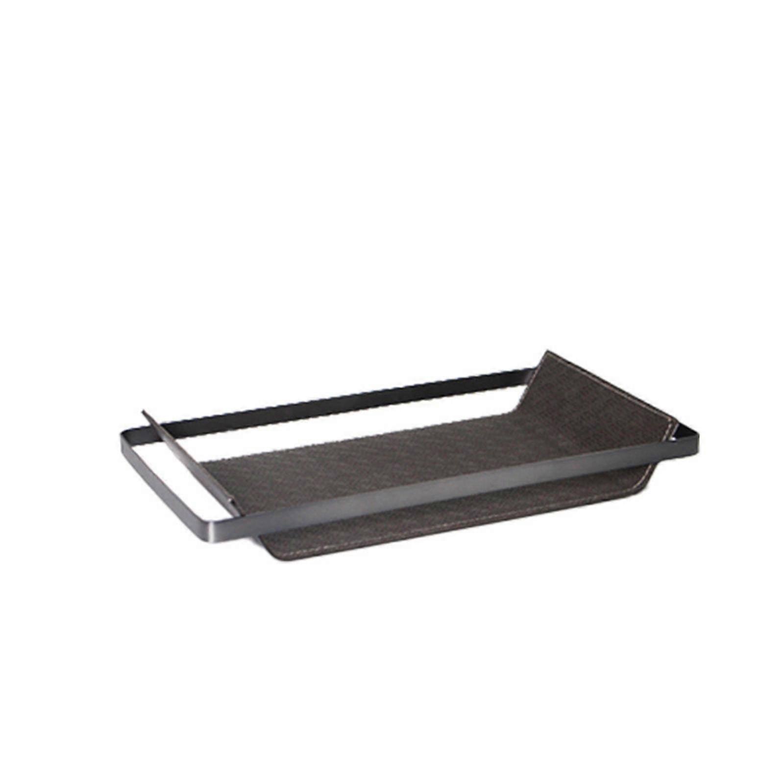 Tray with Leather Liner Rectangular Valet Tray Low-Profile for Home Stylists,