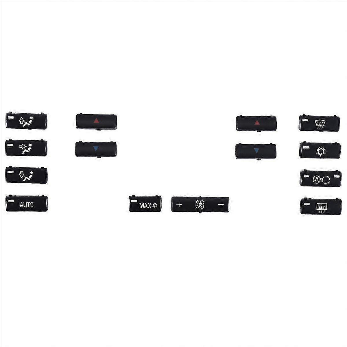 14 Button Key Cap Car Air Conditioner a / C Control Panel Switch Button Key Cover for E39 E53 525I 5