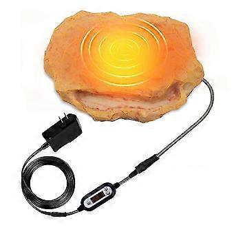 Reptile Heat Rock with Feeding Trough Heat Rock compatible withBearded Dragon Temperature Adjustment Heat Rocks US Plug
