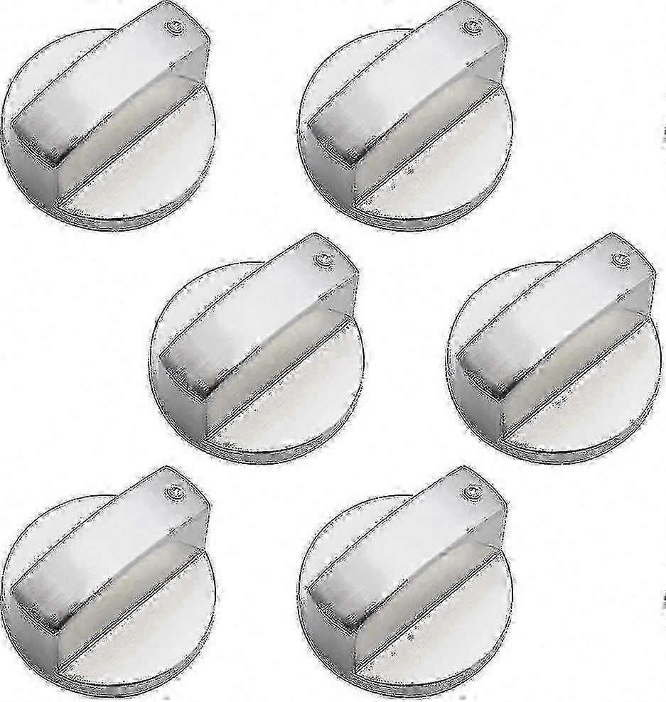 6-Piece Universal Metal Gas Stove Knobs, 6mm Control Knobs compatible with Oven Hob Cooker