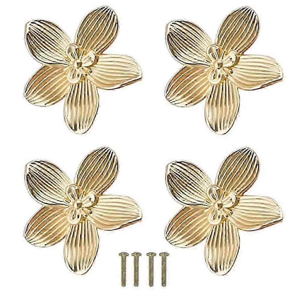 Flower Drawer Knobs Petal Cabinet Knobs Dresser Knobs Furniture Drawer Pulls Handles compatible with Wardrobe Door Pulls Old Gold