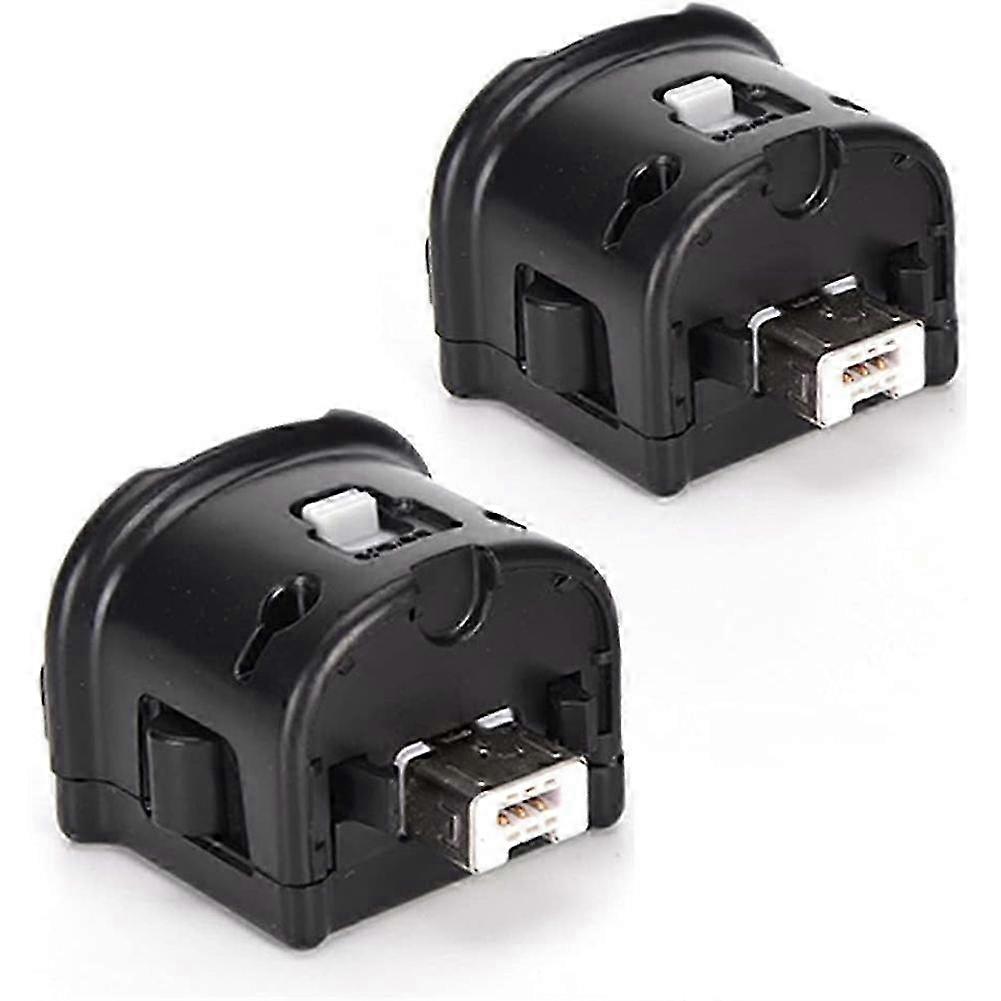 compatible with Wii Motion Plus Accelerator Adapter, 2 Packs Upgraded Motion Attachment compatible with Wii Remote Sensor Controller Black